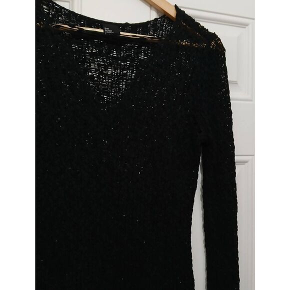 The Eileen fisher project womens small open knit top black whimsy gothic boho - Picture 3 of 7